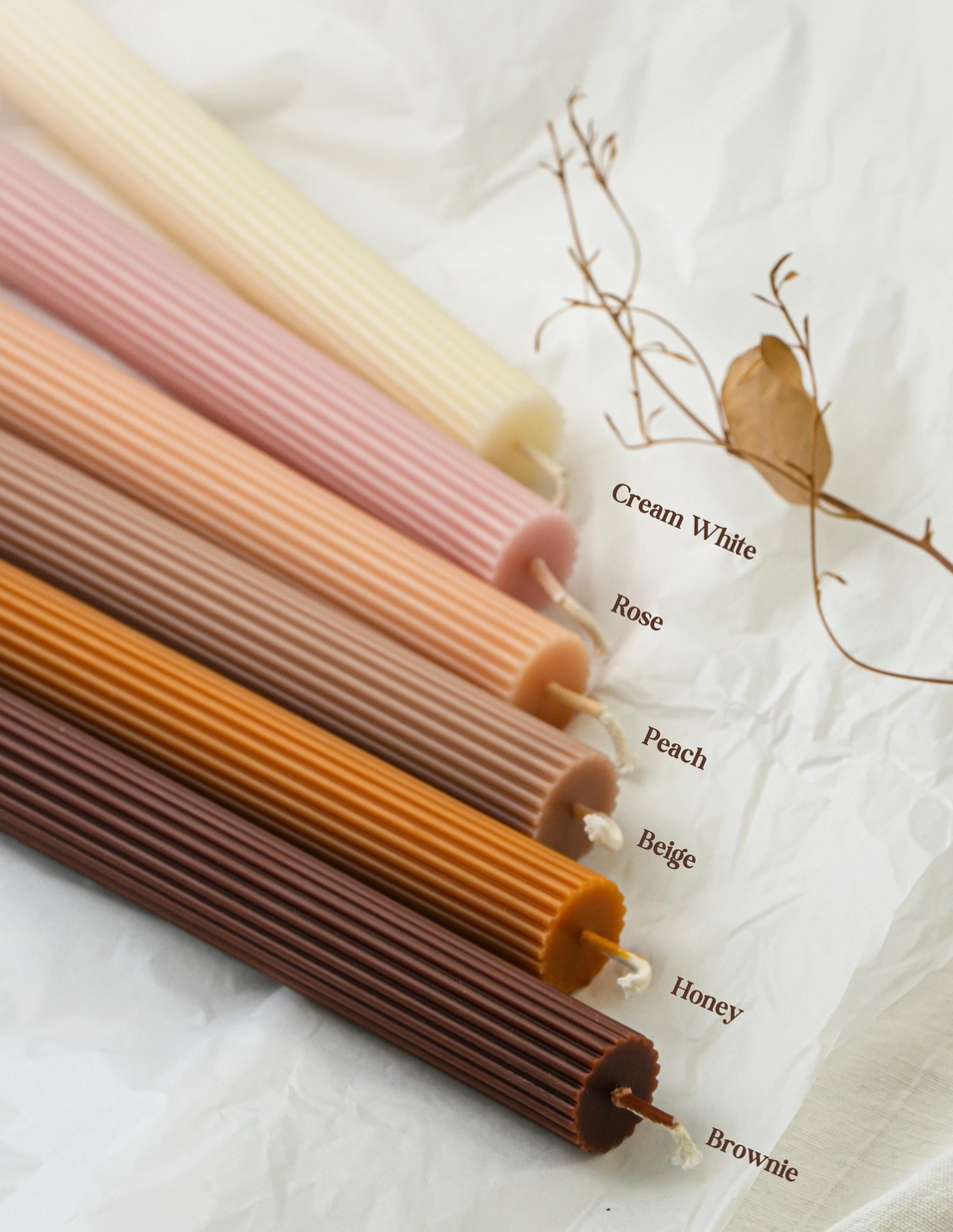 Ribbed Thick Taper | Beeswax & Soy Wax