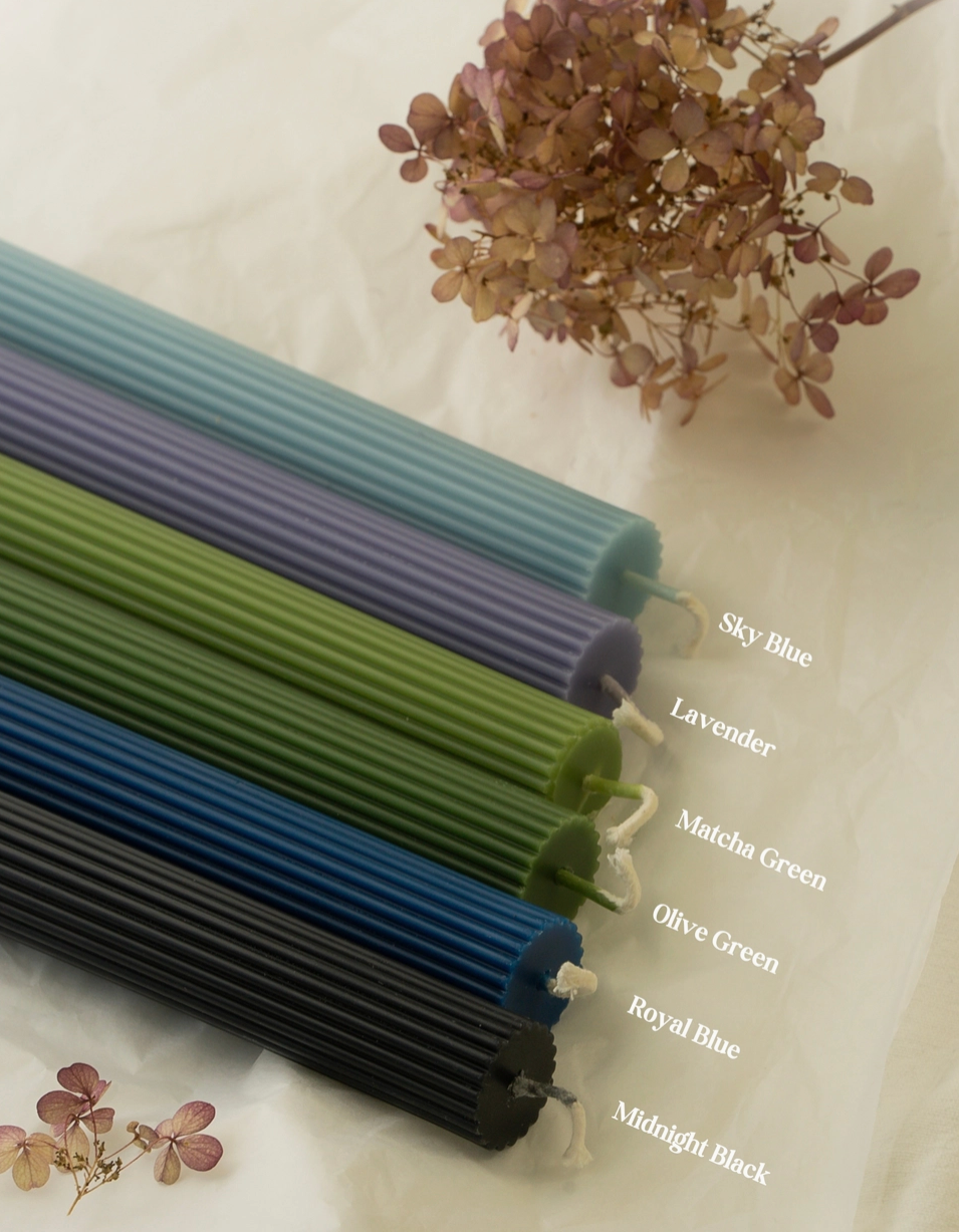 Ribbed Thick Taper | Beeswax & Soy Wax