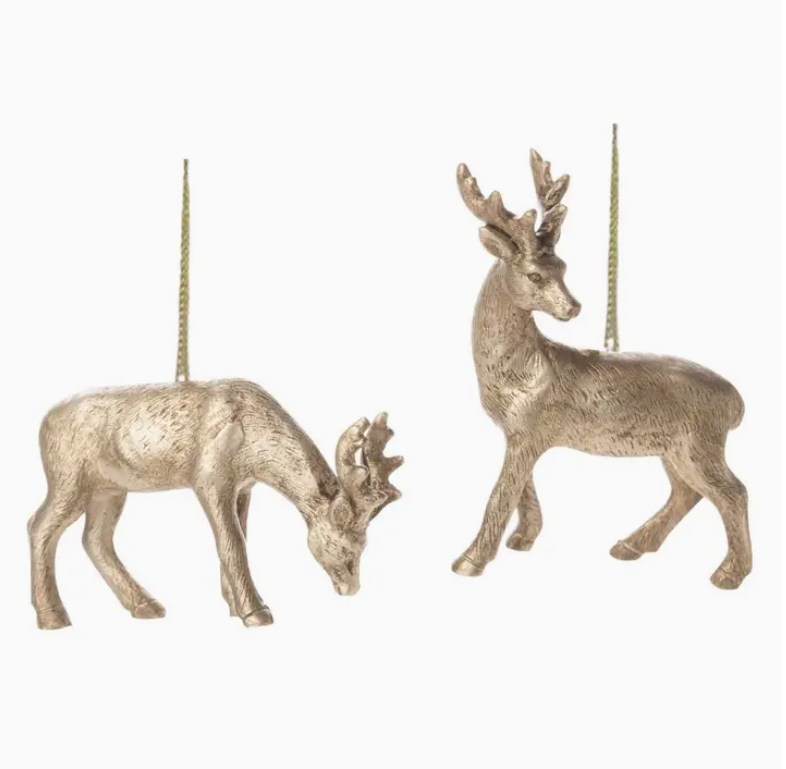 Resin Deer Ornaments - Antique Sliver Finish