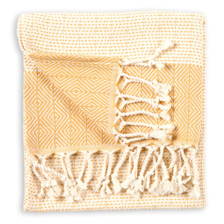 Kitchen Hand Towel - Lined Diamond Gold