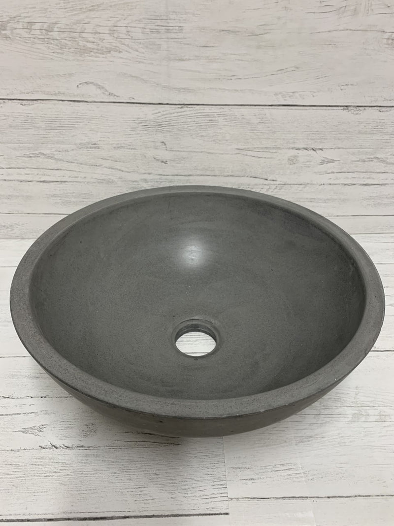 Concrete Round Dark Grey Vessel Sink