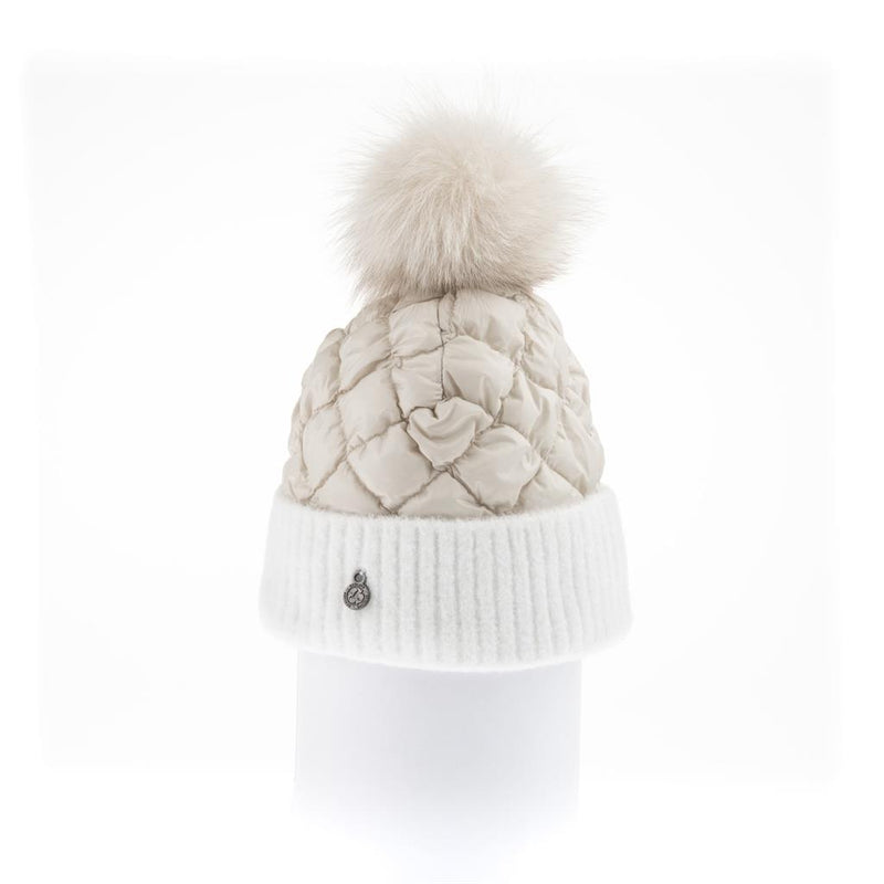 Puffer Beanie with Knitted Cuff