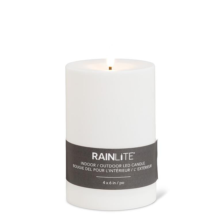 Sm Indoor/Outdoor LED Candle-Wht-6"H