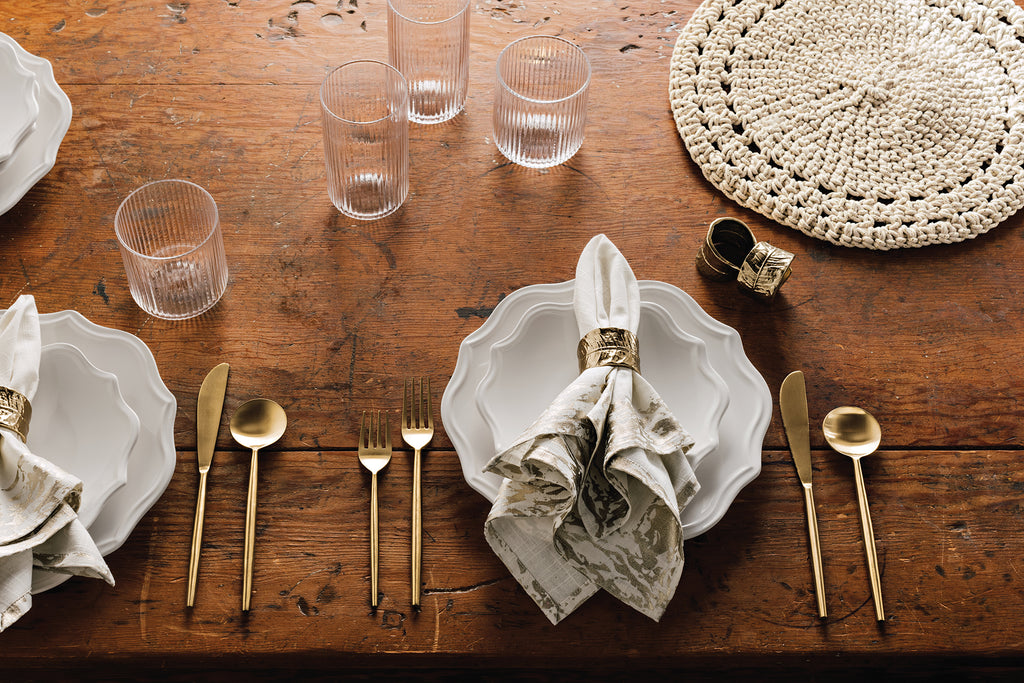 Leaf Metal Napkin Rings Set of 4