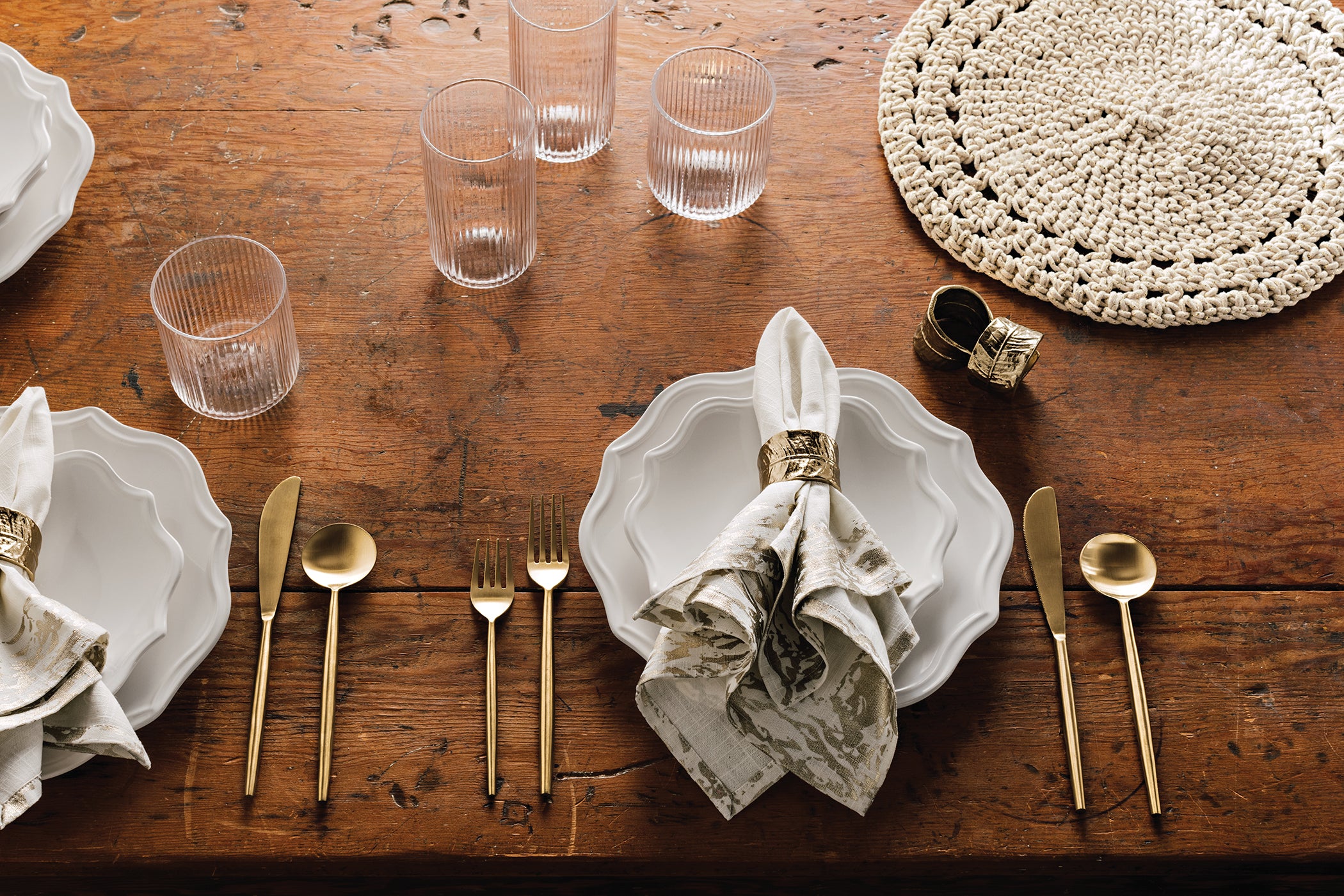 Leaf Metal Napkin Rings Set of 4