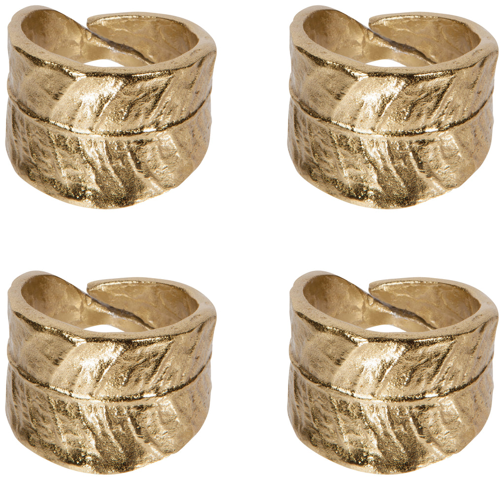 Leaf Metal Napkin Rings Set of 4