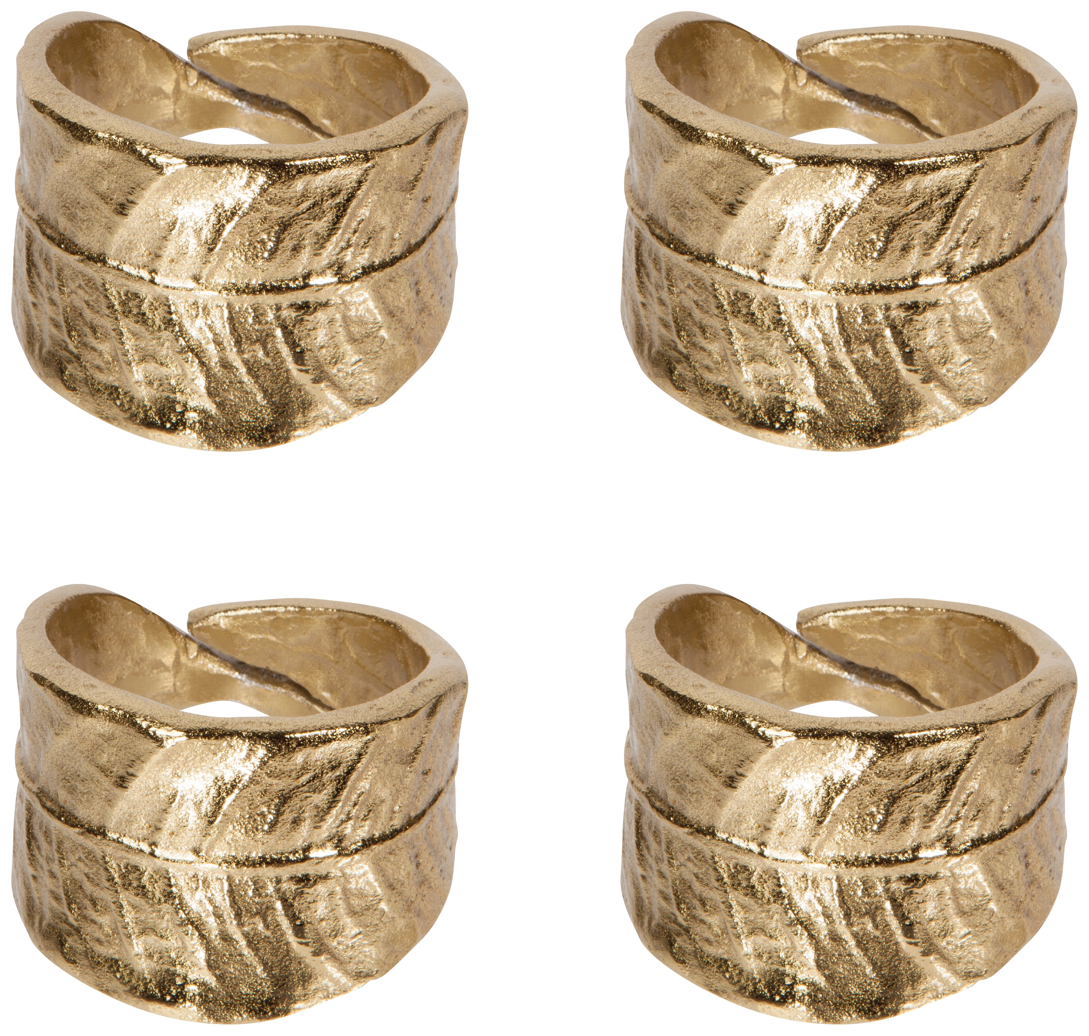 Leaf Metal Napkin Rings Set of 4