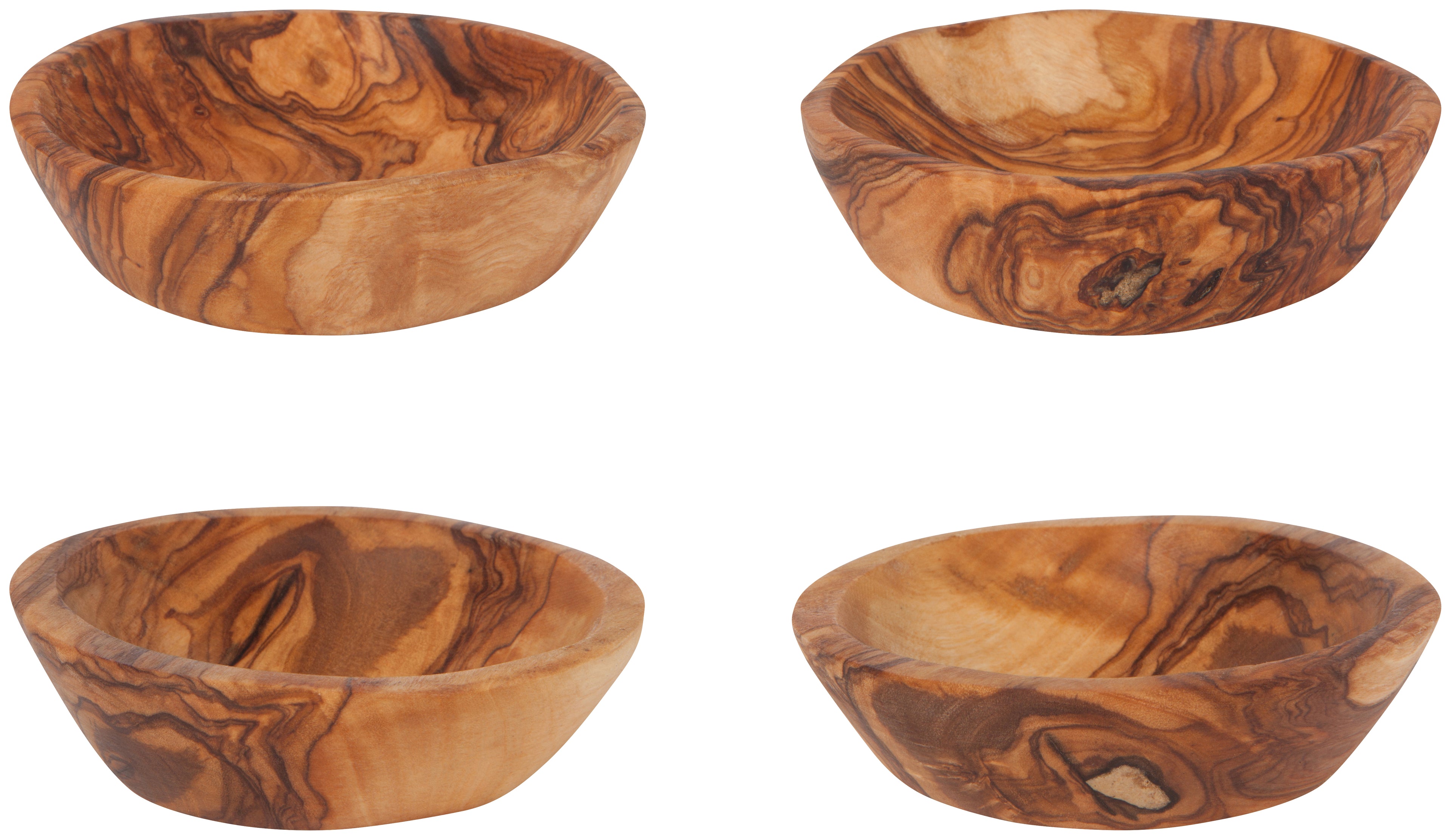 Olive Wood Pinch Bowls Set of 4