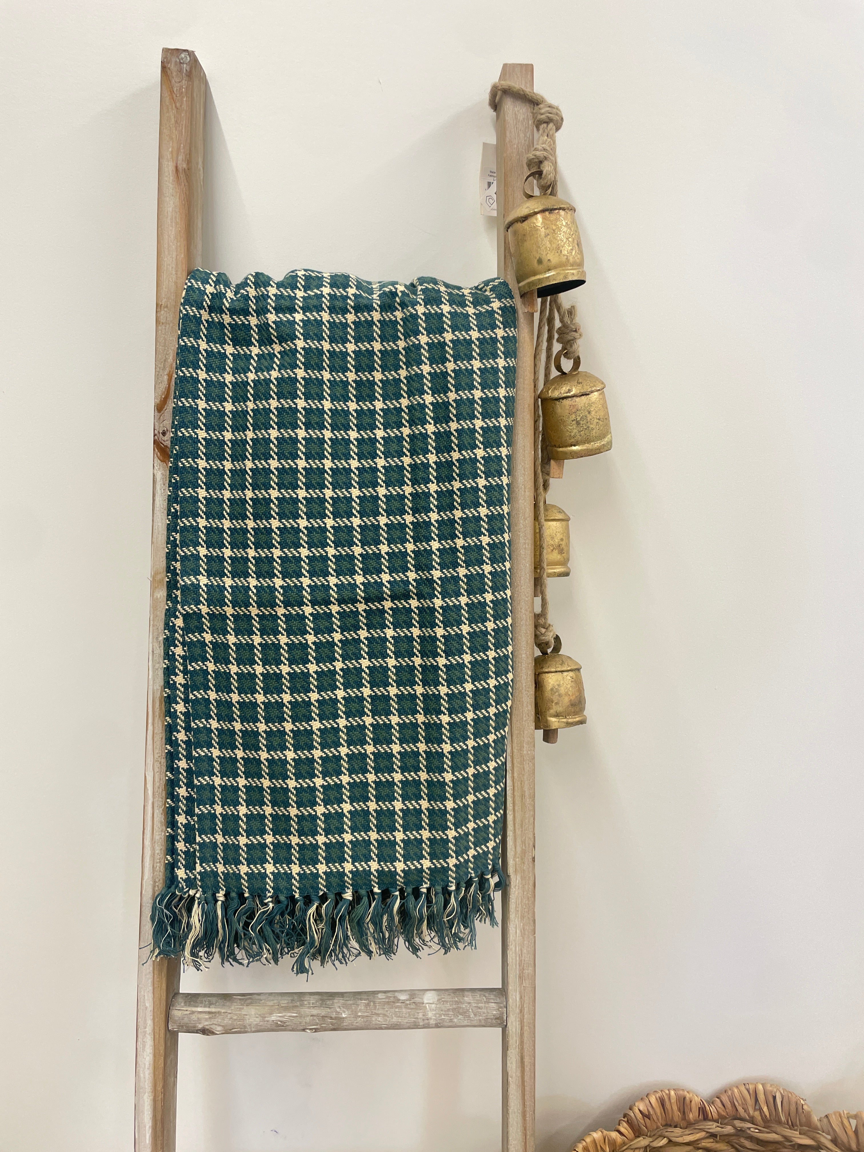 Houndstooth Throw - Teal