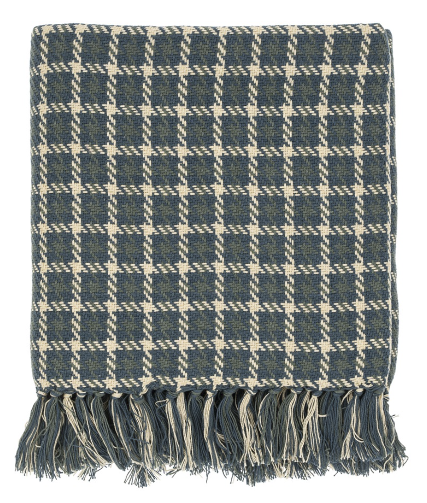 Houndstooth Throw - Teal