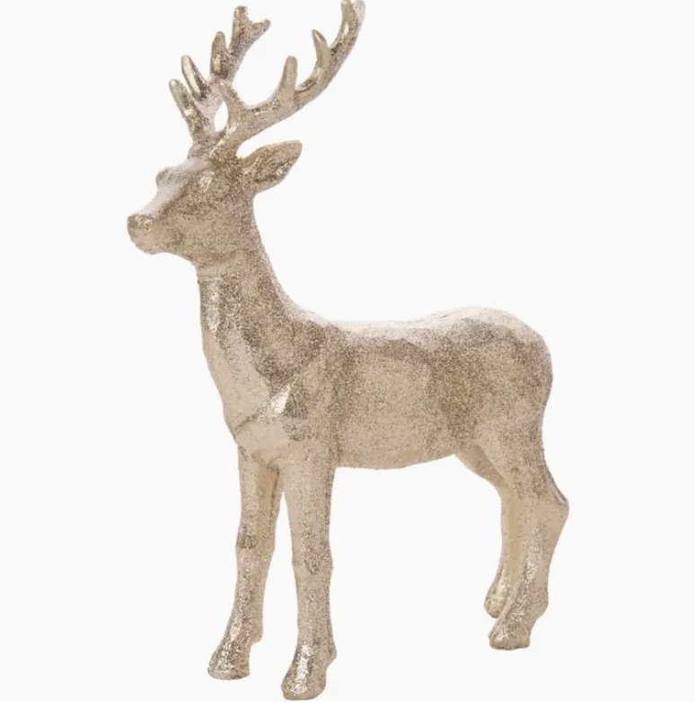 Gold Resin Tabletop Reindeer - 9 in