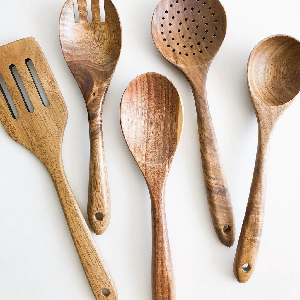 Natural Acacia Wood Kitchen Utensil (Set of 5)
