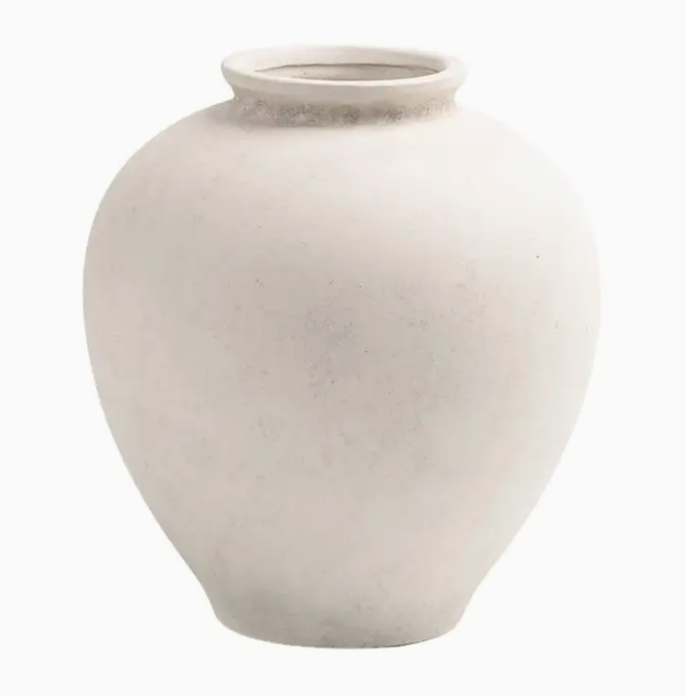 White Terracotta Vase Small