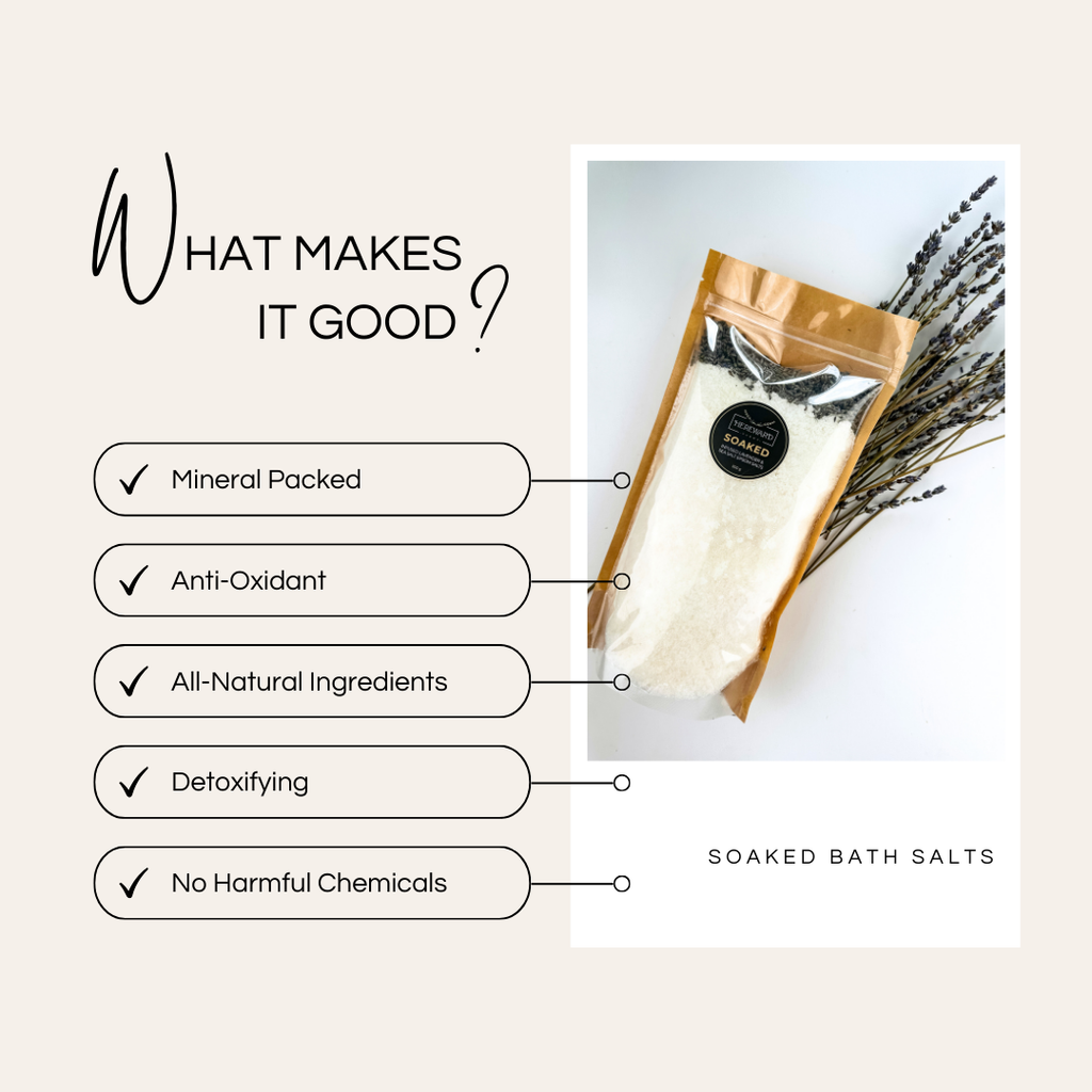 Soaked Lavender Infused Bath Salts- 800g