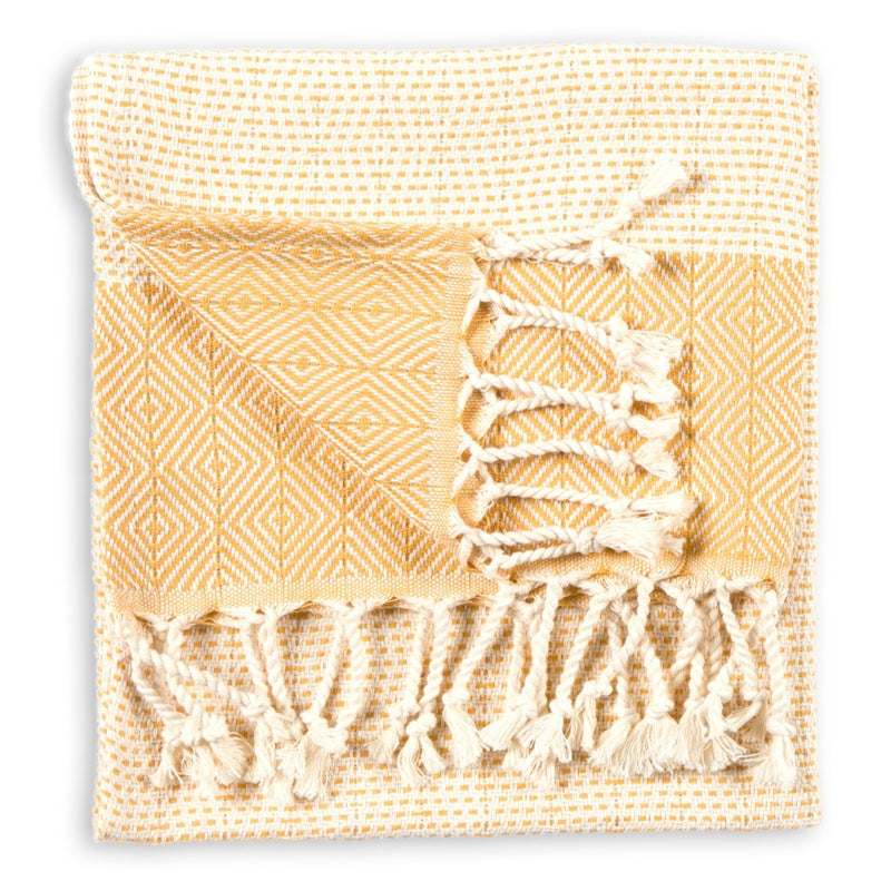 Kitchen Hand Towel - Lined Diamond Gold