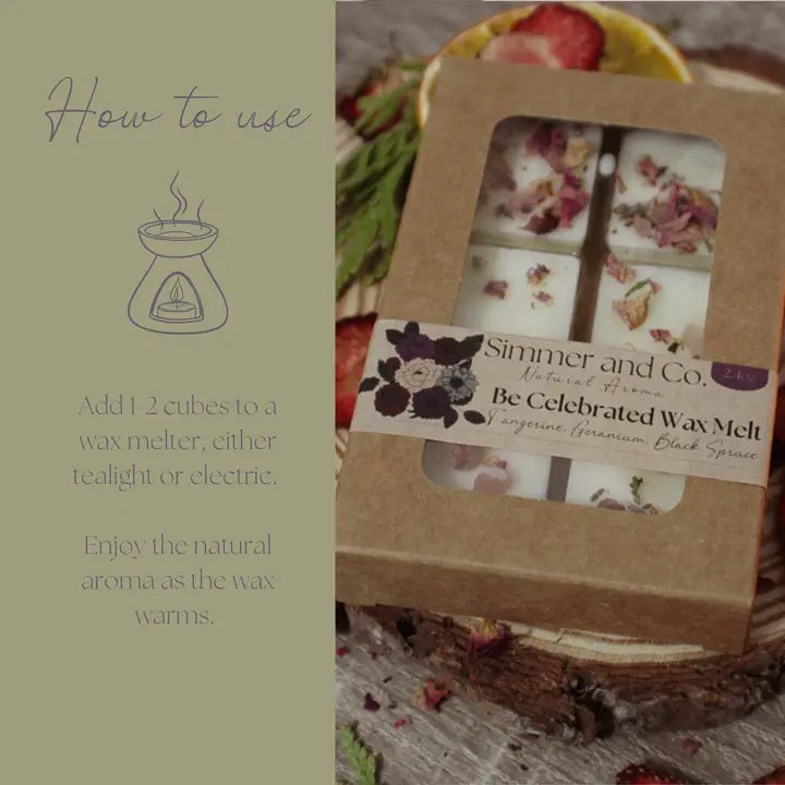 Simmer And Co. Wax Melts - Tangerine | Geranium | Black Spruce