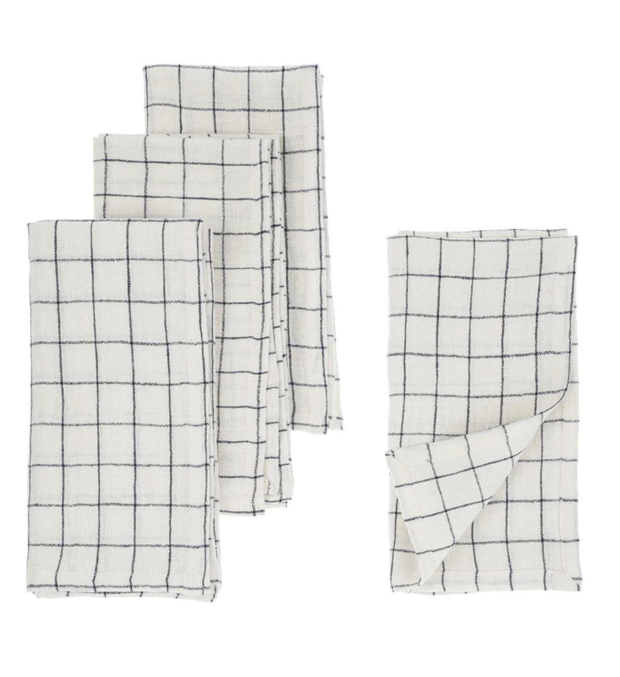 Linen Check Napkins S/4 Blue
