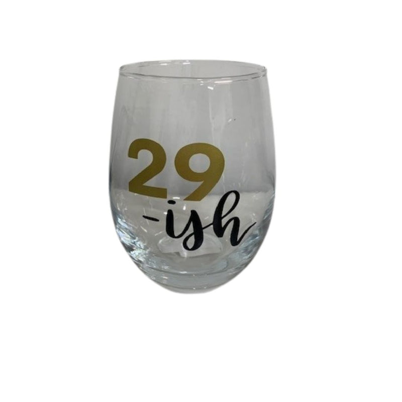 29ish Wine Glass - Black and Gold