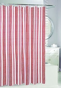 Weekend Stripe Shower Curtain - Red/White