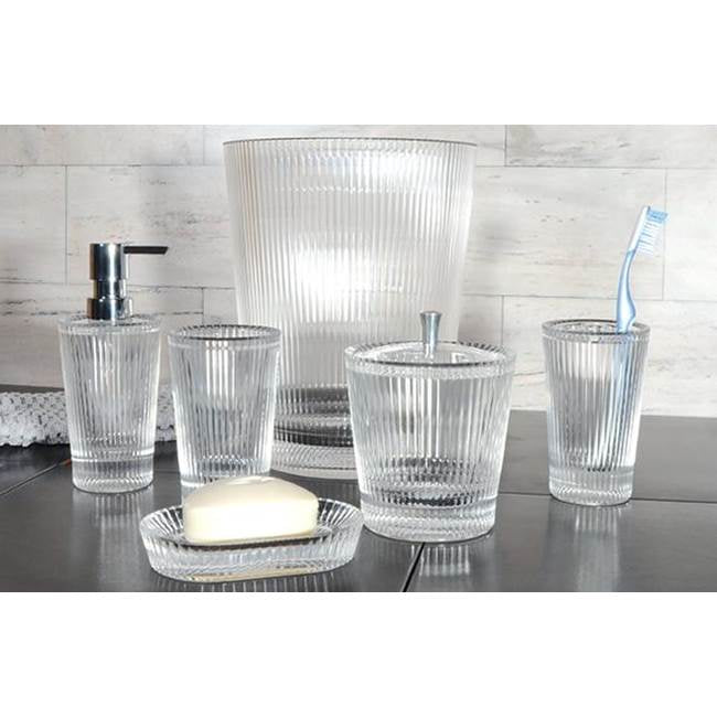 Radiance Clear Ribbed Acrylic Toothbrush Holder